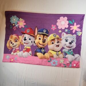 Paw Patrol Reversible Pillowcase Skye Floral Pink Purple Standard Kids Bedding